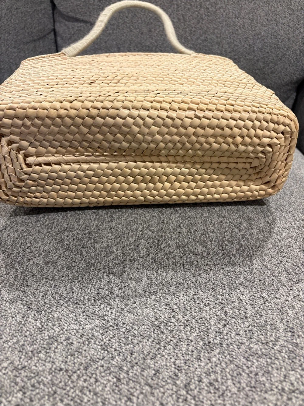 Maria Victoria Palma Nina Handwoven Straw Tote with Pom-Pom Trim - Natural